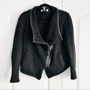 BB Dakota Black Asymmetrical Moto Knit Jacket | M